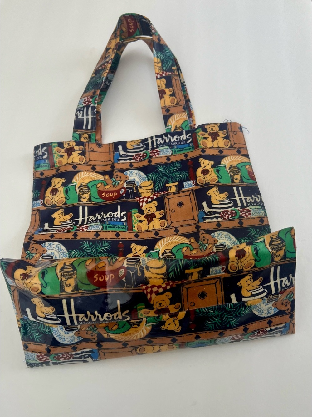 Vintage Harrods Vinyl Tote Bag